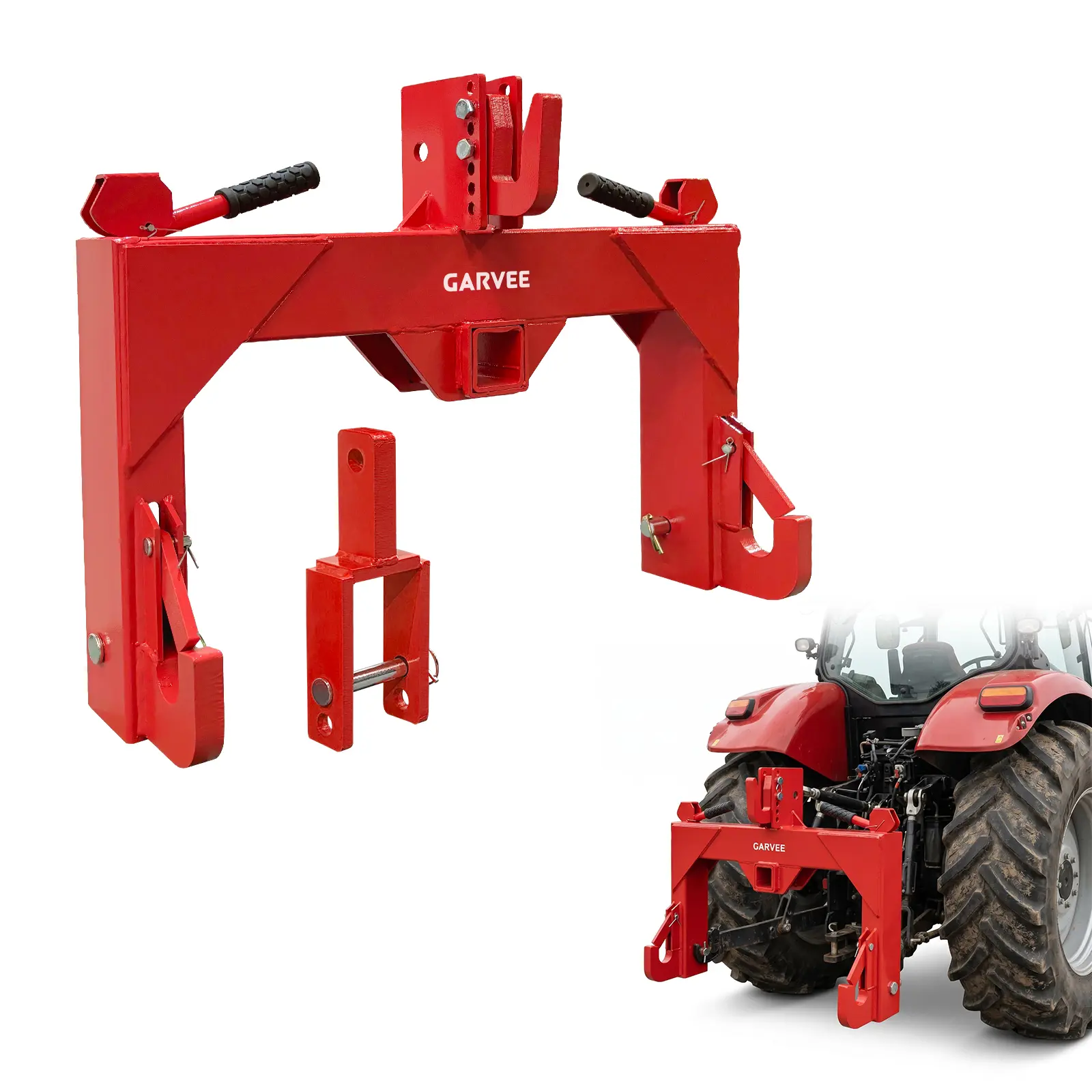 3 Point Quick Hitch with 2" Receiver or Category 1 Tractors, 3000LBS Lift Capacity 3 Point Trailer Hitch Attachment with 5 Level Adjustable Bolt