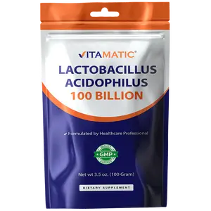 Vitamatic Lactobacillus Acidophilus Probiotic Powder - Digestive Health Support - 100 Gram (3.5 OZ) - 100 Servings