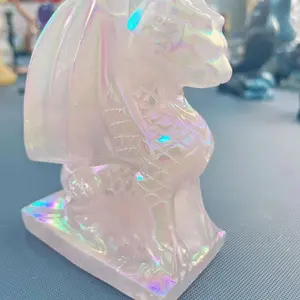 Rose quartz flying dragon