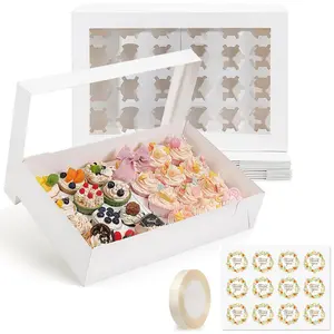 6Pcs Cupcake Boxes Holding 24 Pastry Box, Cupcake Container with Window Boxes for Birthday Holiday Party Bakery Supplies (15x11x4 Inch) - Home Improvement.