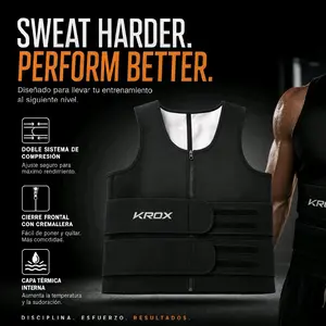 Krox Sweat Harder Perform Better Compression Vest with Double System and Front Zipper for Enhanced Performance