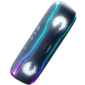 Portable Bluetooth Speaker, IPX7 Waterproof Wireless Speaker with Colorful Flashing Lights, 25W Super Bass 24H Playtime, 100ft Range, TWS Pairing for Outdoor, Home, Party, Beach, Travel