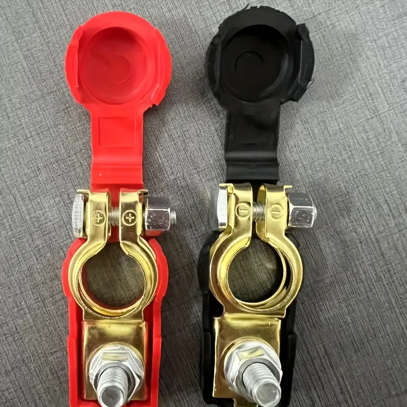 A Set Universal Negative & Positive Battery Cable Terminals - Automotive Terminal Clamps Connectors Car Parts Inner Diameter 17-18mm Car Accessories