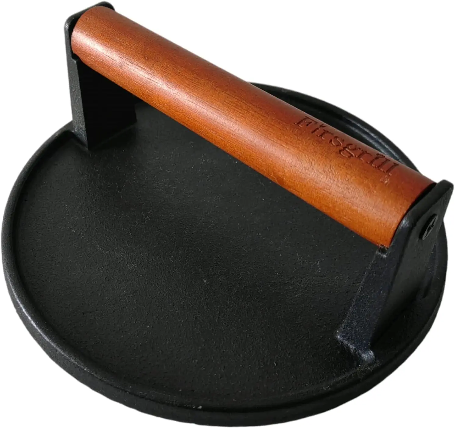 Cast Iron Smash Burger Press 7 Inch, Heavy Duty Burger Press with Wooden Handle, Round Hamburger Meat Press for Blackstone Griddle, Flat Top Grill, BBQ, Steak, Bacon & Grilling Accessories