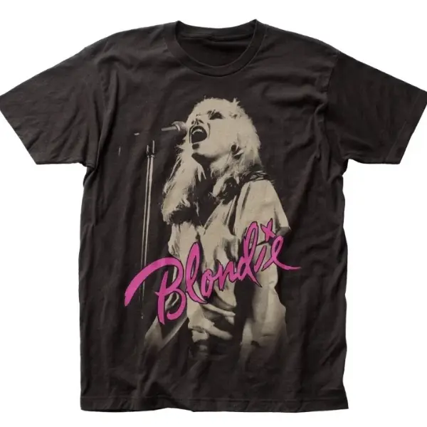 Blondie Mic T Shirt Mens Rock and Roll Music Band Tee, Music Band Tee, Gifts For Him, Gifts For Her