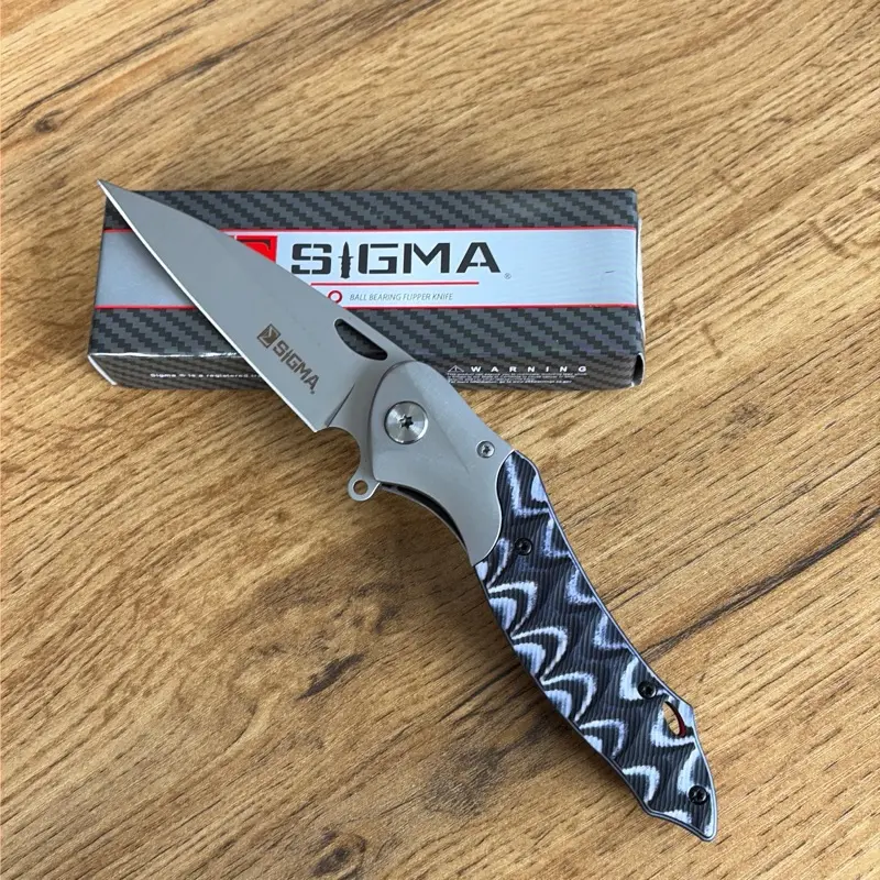 Ball Bearing Pocket Knife with Curved Handle - EDC Everyday Carry Tool for Outdoor, Daily Use