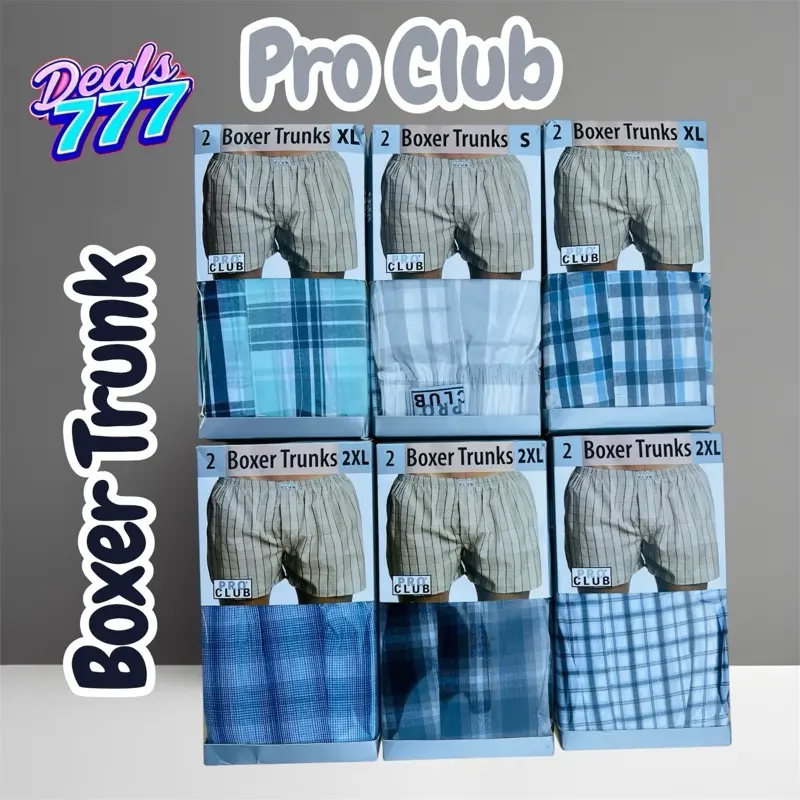 Pro Club Men's 2-Pack Classic Woven Boxer Underwear, Multicolor Cotton Blend, Functional Front Fly, Comfort Elastic Waistband, Assorted Prints, Classic Boxers, No, Menswear, Classic Fit