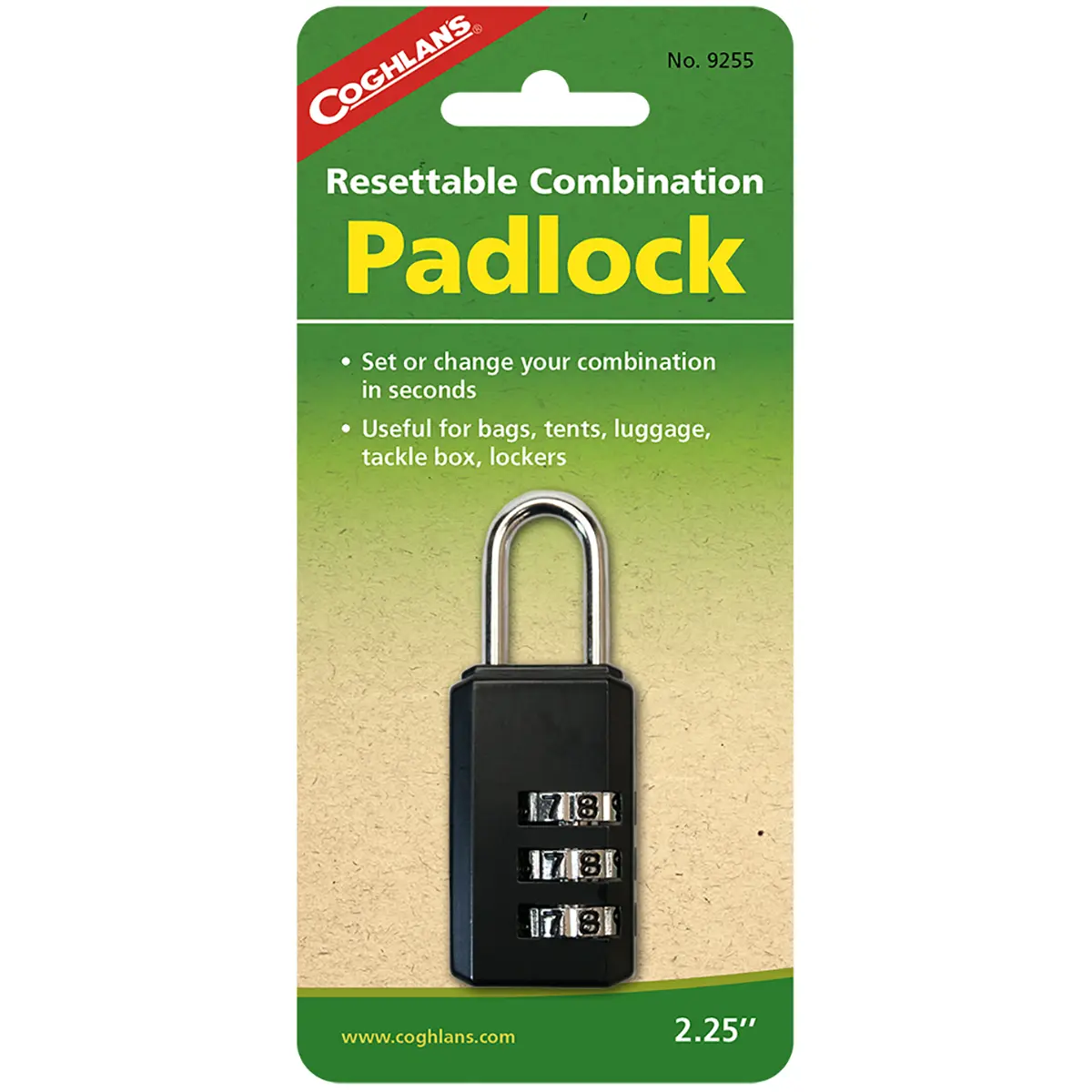 Coghlan's Resettable Combination Padlock - Metal Construction, Easy-to-Change Combo for Tools & Hardware Security, Luggage Locks