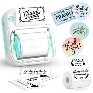 Portable Label Printer, Wireless Label Printer Suitable for Small Businesses, Offices, Homes, Addresses, Offices, Thermal Label Maker Machine With 1 Roll 20-40mm Labe Paper, Wireless Sticker Printer