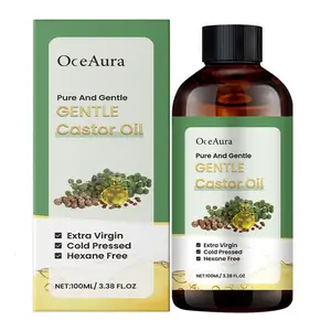 Organic Castor Oil Cold Pressed Extra Virgin for Hair Eyebrows Lashes Body Skin Nails Massage, Hydrating Moisturizing Non-Greasy Absorbent 100ML