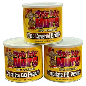 Try My Nuts Chocolate Lover - 3 Pack Box - Perfect Snack for Chocolate Lovers - Multipack Peanut Dessert Set