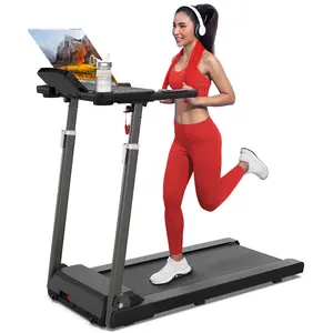 Adjustable Height Standing Desk Treadmill - 300lb Capacity, Foldable Walking Pad with Bluetooth Speaker, Quiet 2.5HP Motor & LCD Display for Home/Office Portable Folding Treadmill with Remote Portable Under Desk Treadmill