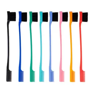 MYLOCKME Hair 1pcs Double head makeup comb Dye hair comb Eyebrow brush mascara brush Wax shredded hair modification bangs dye brush Random color