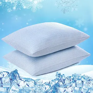 【Memorial Day Sale】DOWNCOOL Cooling Pillow, Adjustable Shredded Memory Foam Pillows for Sleeping, Cool Bed Pillows for Hot Sleepers, Soft Firm Pillow for Side Back Stomach Sleepers,