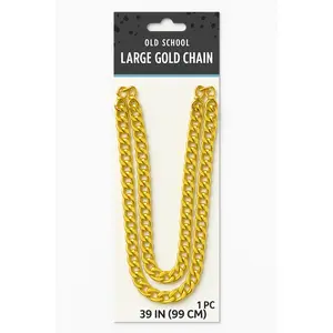 Large Gold Chain Necklace - 39 Inch Rapper Costume Accessory