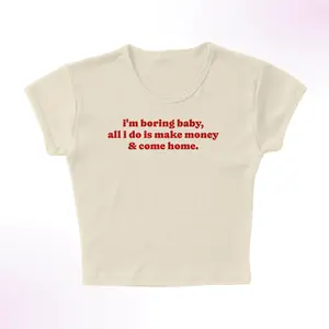I'm Boring Micro Rib Baby Tee