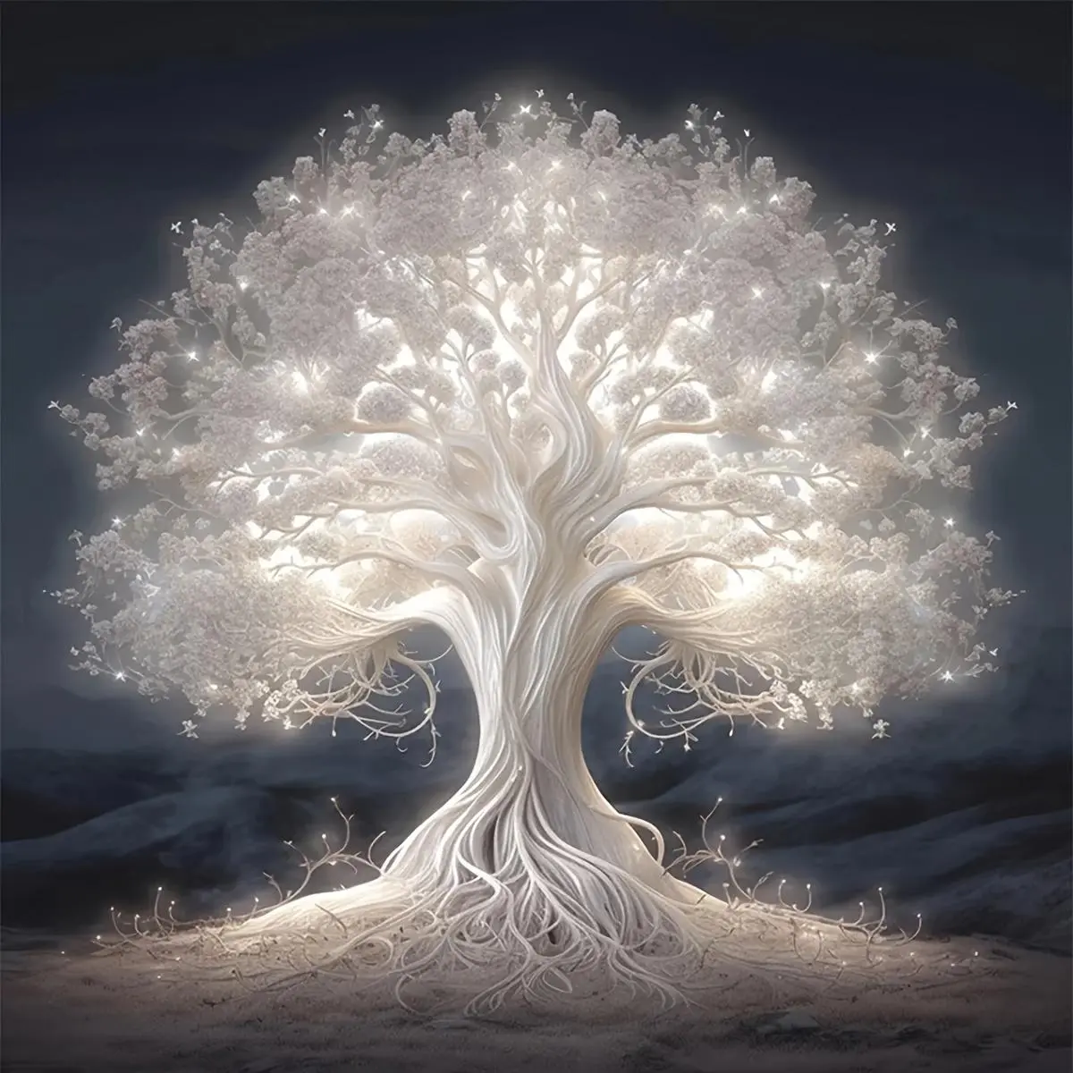 Luminous Tree Design DIY Diamond Arts Colorful Painting Kit without Frame, DIY 5D Diamond Arts Colorful Painting Kit, Wall Art Decor for Home, Crafts, Diamond Painting Kits