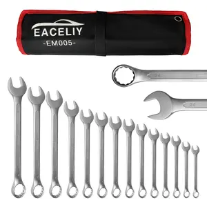 14pcs Combination Ended Spanner Kits,  Combination Wrench Set, Chrome Vanadium Steel Hand Tools Socket Key Wrench Set, 14-Piece