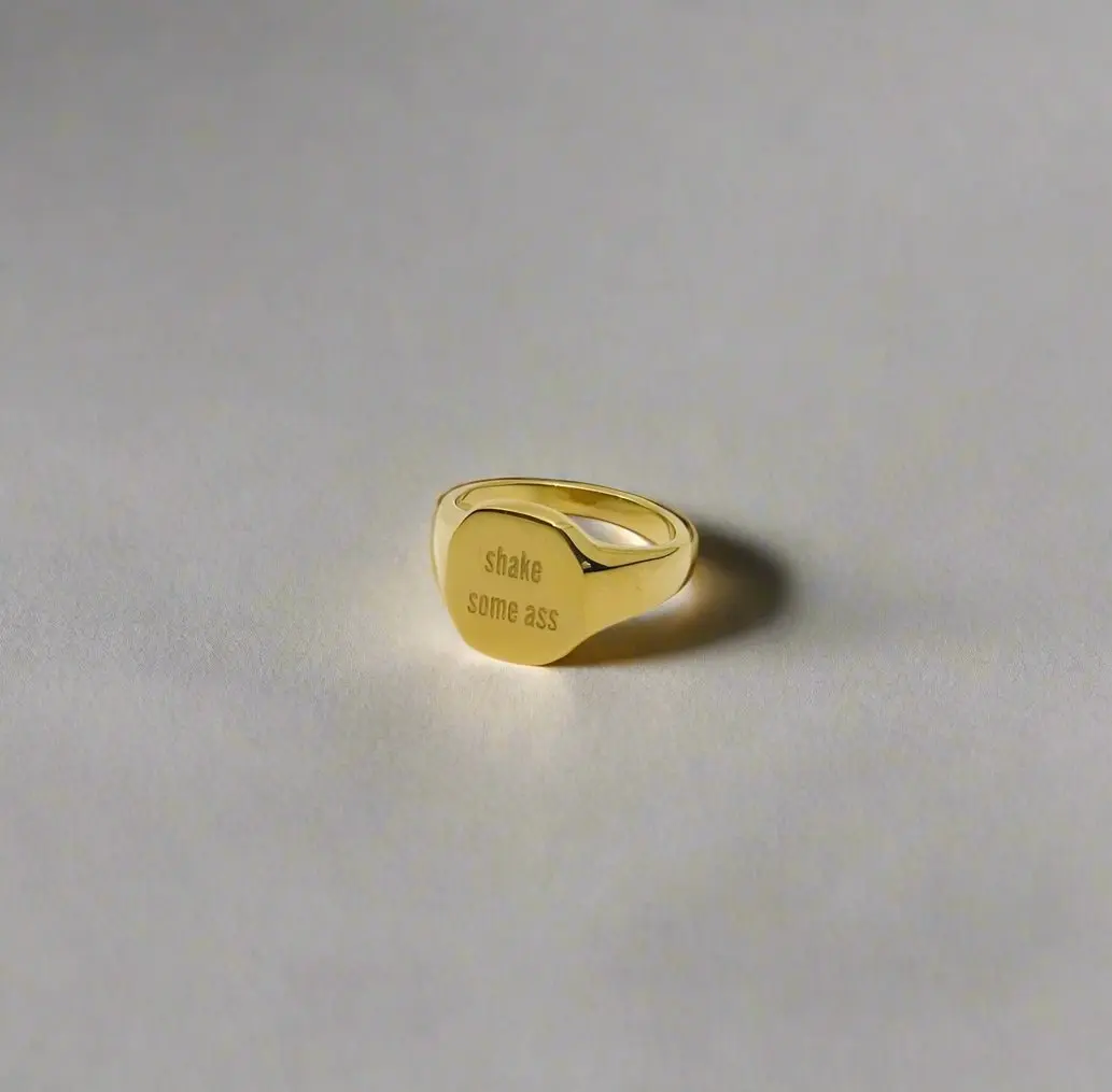 Shake Some Ass Ring – Gold Statement Ring in Fixed Sizes