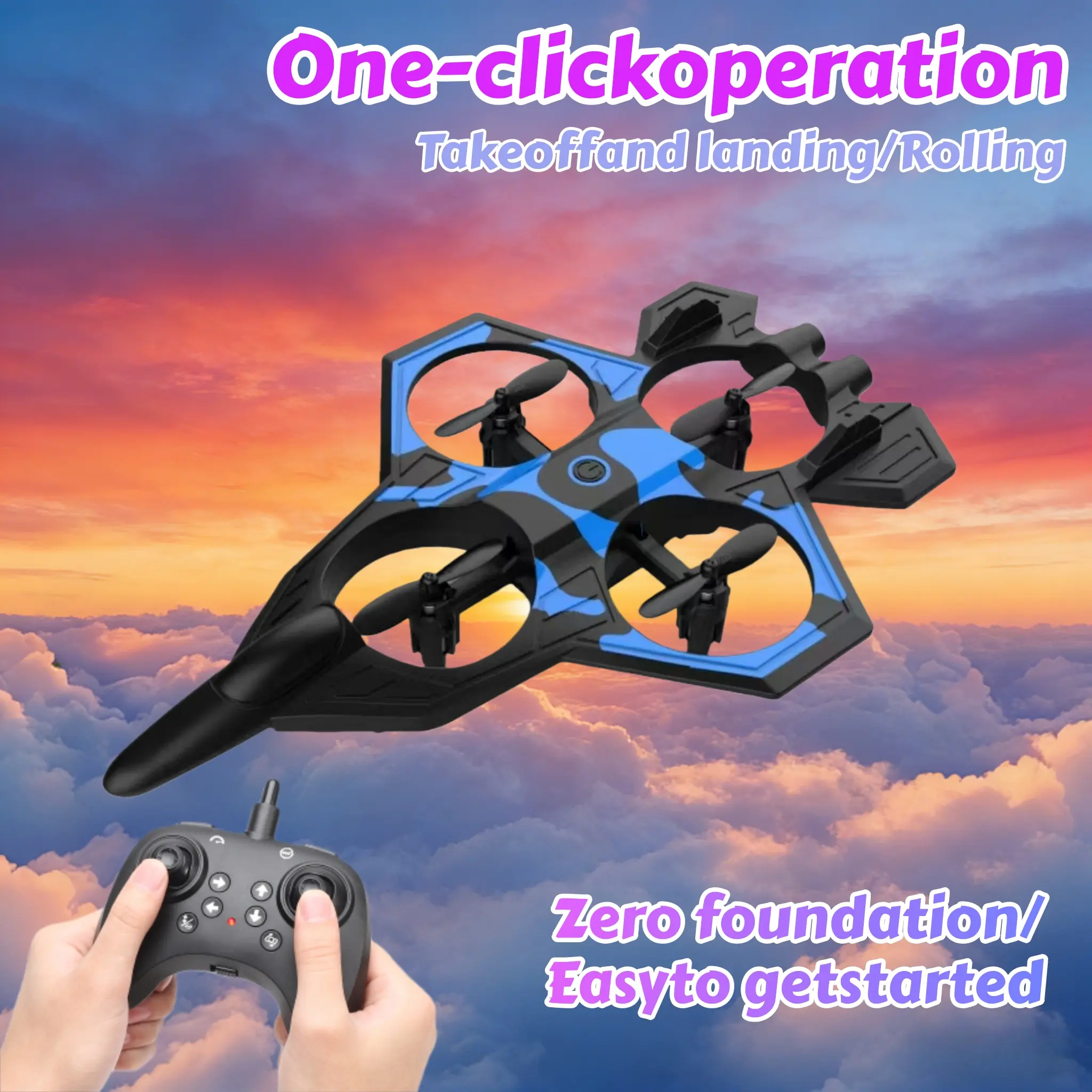 Proggarlite 360° Stunt Jet RC Airplane - BPA-Free Latex-Free Durable Plastic Body, Stable Flight, LED Hand-Controlled Remote, 2 Batteries, Unisex 8-10 Year-Old Kids' Toy, Cool Gift for RC Airplanes & LED Hand-Controlled Aeroplanes Enthusiasts