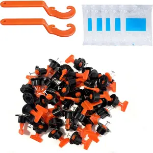 Tile Leveling System Kit,100pcs Reusable Tile Leveler Spacers+500pcs-Tile Spacers+2 wrenches
