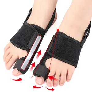 Thumb Valgus Orthosis Bigfoot Toe Overlapping Toe Splitter Adjustable Day and Night with Toe Retainer Healthcare Support Tool Black Left Men and Women Home Gym Fits Accessories Exercise Equipment
