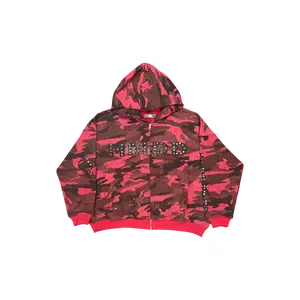 HMDD Camo Chimstone Red Zip-Up Hoodie