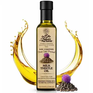 Milk Thistle Oil for Cooking and Baking · Raw · Unrefined · First Cold-Pressed at Temperatures Below 30°C · Pressed Only Once · Without Metal or Wood Contact · Small Batch · Handcrafted in Seattle USA · 100% Pure & Natural · Also Loved for Skin and Hair