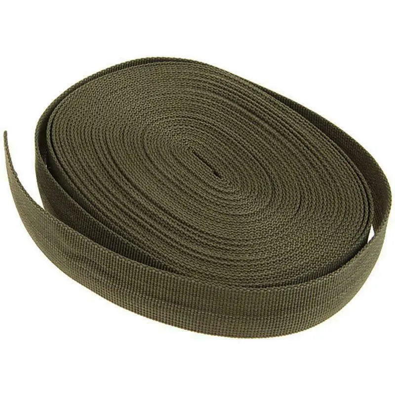 High Tensile Strength Multi-Functional Tactical Flat Nylon Heavy Webbing Strap - 1 in Width, Good Heat-Resisting, Smooth Gloss, Impact Resistant, 10 yds (10m), for Hunt Gear, Outdoor Sports Equipment