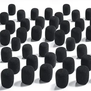 50 count Mini  Microphone Windscreen Headset Mic Covers  Protection for Small Lapel and Lavalier Microphones(Black)