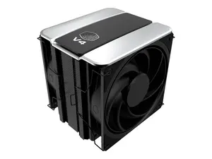 Cooler Master V4 Alpha 3DHP Black CPU Air Cooler, Alpha 3DHP Heat Pipe Technology, Dual Mobius 120 PWM Fans, Quiet Operation, Easy Install, AMD Ryzen 9 AM5|4, Intel Ultra 9 LGA 1851|1700