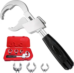 Adjustable Plumbing Wrench with Extra Tips for Faucet Sink Shower Repairs Durable Tool for Handyman Multifunctional Sink Wrench