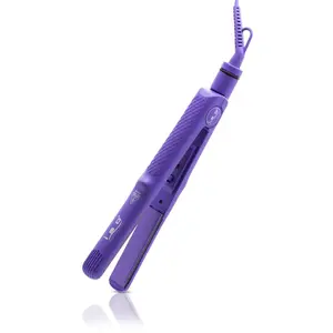 212 MAIN Single Pass Titanium-Plated Flat Iron - ISO Beauty Turbo Silk 1-in Straightening Tool, Purple, Ergonomic Handle, Smooth Frizz-Free Results, Rapid Heating Function