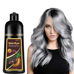 Instant Silver Gray Hair Color Shampoo, 3 in 1 Hair Dye Shampoo for women, Champu para canas - Ingredients for Grey Hair in Minutes 16.9 FL OZ(Silver Gray) Black Haircare Beauty Products