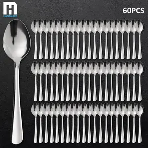 60pcs Stainless Steel Silverware Set, 60PCS Spoons,  Cutlery Set Dishwasher Safe – Windsor Tableware Set Perfect for Restaurants, Homes, Hotel - Ideal for Weddings, Parties & Everyday Use