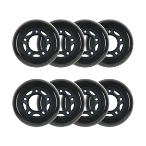 Player's Choice Roller Hockey Wheels - 5-Spoke Hub 60mm 82A Black (8-Pack)