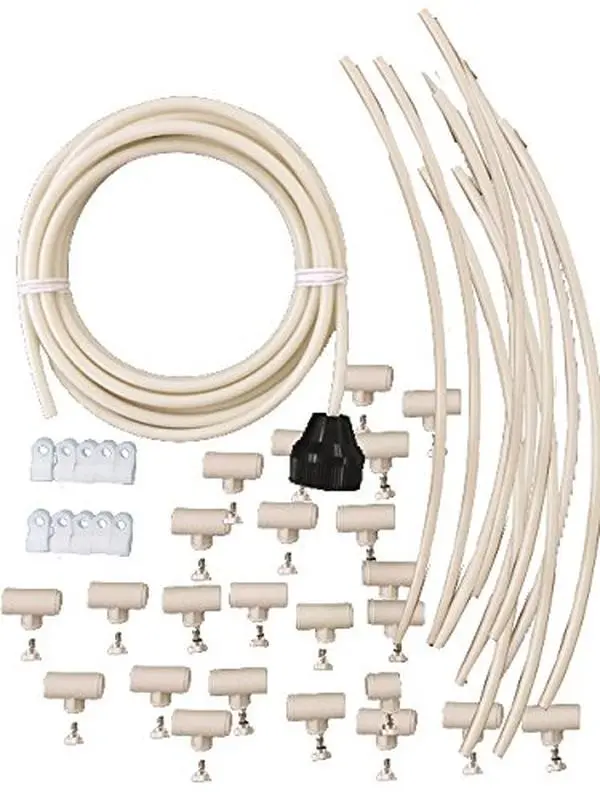 Outdoor Patio Misting Kit - Easy to Build & Install, 5-Minute Setup, 48 ft Length, 12 Nozzles, Customizable Misting System