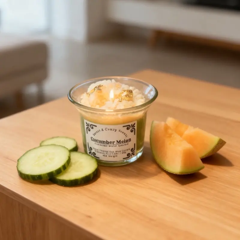 Cucumber Melon Soy Candle – 2oz Mini Candle | Fresh Clean Scent | Hand-Poured Sample Size Home Fragrance