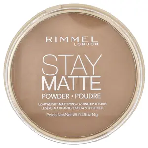Rimmel London Stay Matte, Lightweight-Mattifying Powder, 016 Deep Beige, 0.49 oz (14 g)