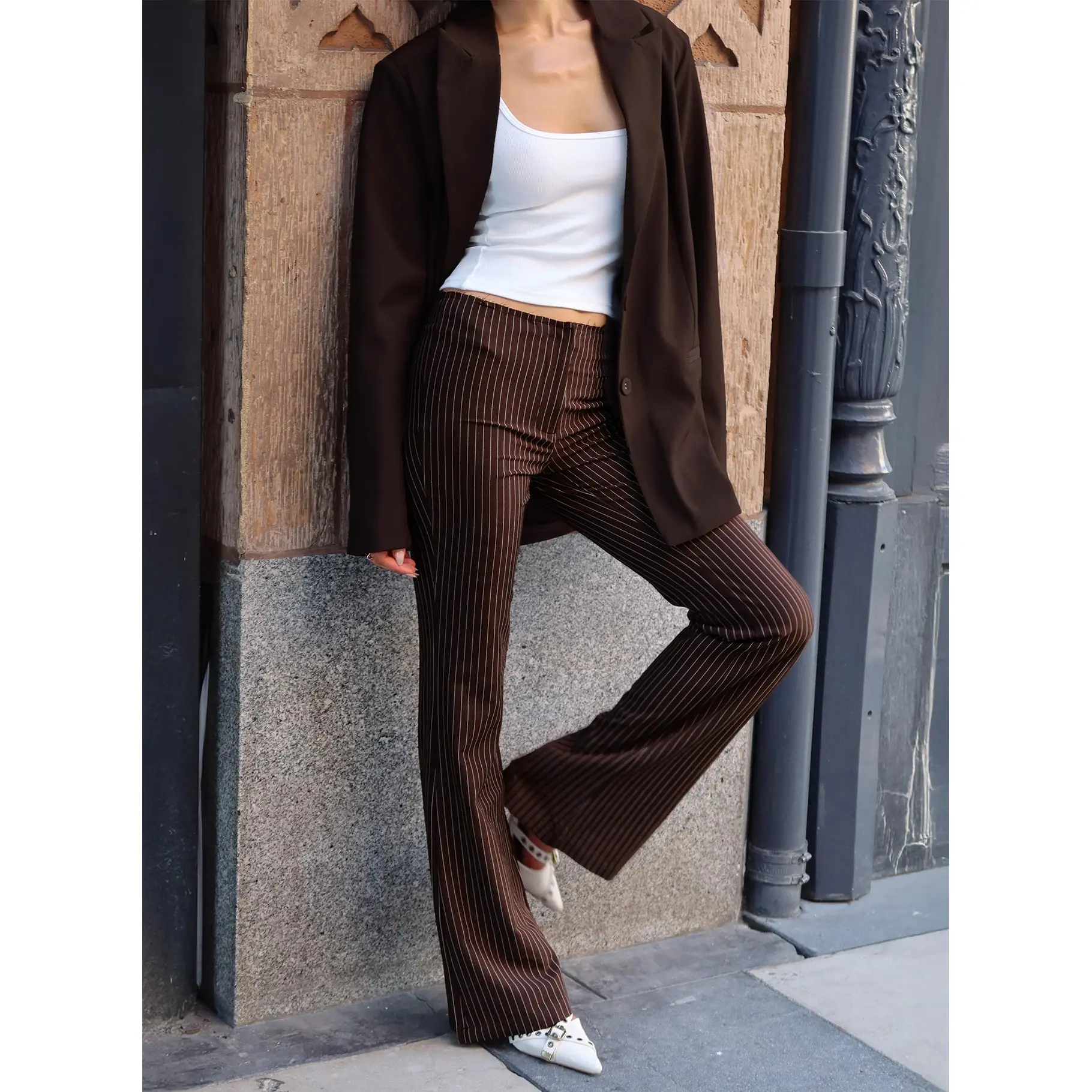 Crowd Pleaser Oversized Blazer Chocolate