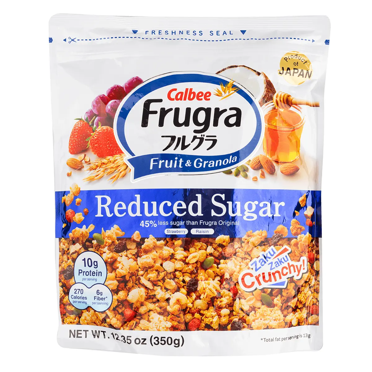 Calbee Frugra Soft Crunchy Muesli & Granola Mix - Low Sugar, Strawberry & Raisin, 350g High Fiber Breakfast Cereal Calbee Frugra Soft Crunchy Muesli & Granola Mix - Low Sugar, Strawberry & Raisin, 350g High Fiber Breakfast Cereal