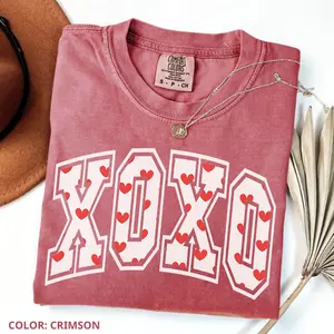 Comfort Colors Valentine Day Shirt, XOXO Valentines Tee, Womens Heart Shirt, Cute Love Tee, Retro Valentine Gift