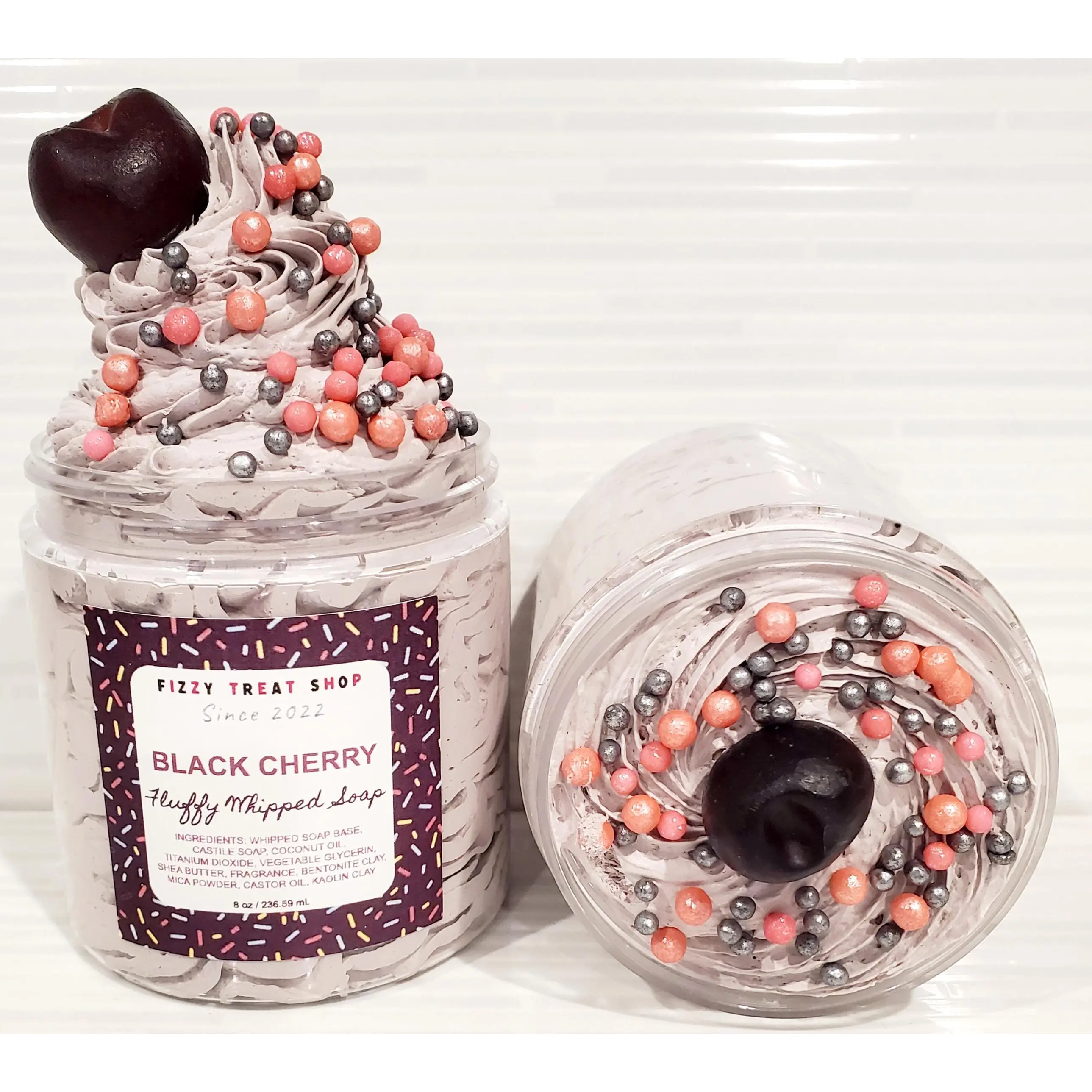 Black Cherry | Fluffy Whipped Soap | Sugar Scrub