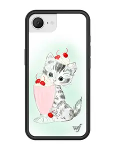 Wildflower Cases - Kitty Shake, Limited Edition iPhone Case |  Durable Protection Protective Cherry Blue Cate Cute Trendy  Smartphone