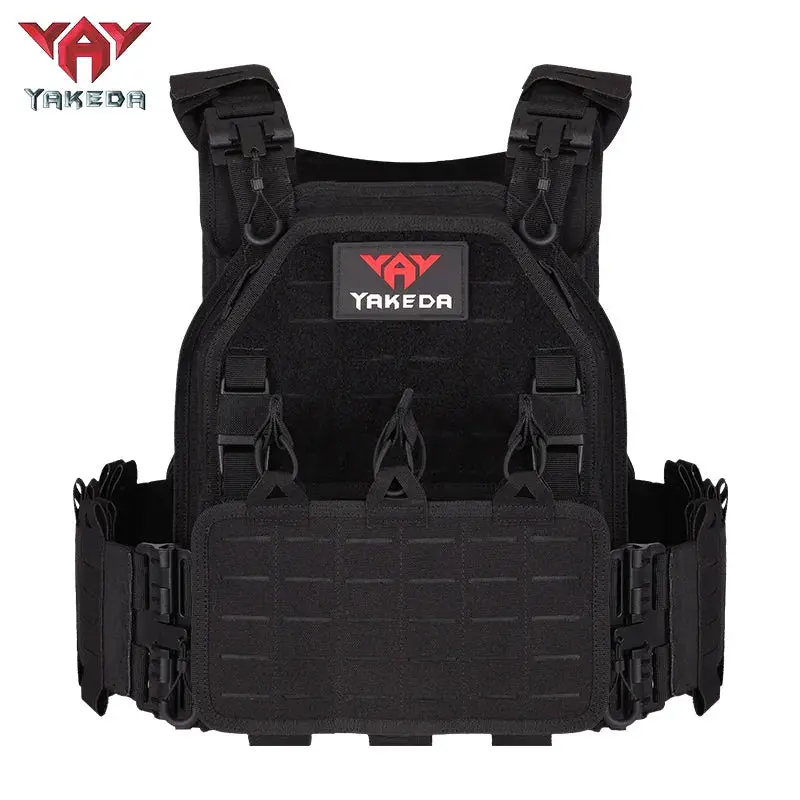 YAKEDA VT-6094A Tactical Lightweight Vest - 1000D Nylon, MOLLE-Compatible, Laser-Cut Design, Military Style, Unisex Sports Equipment for Military, Airsoft, Military Style Vests