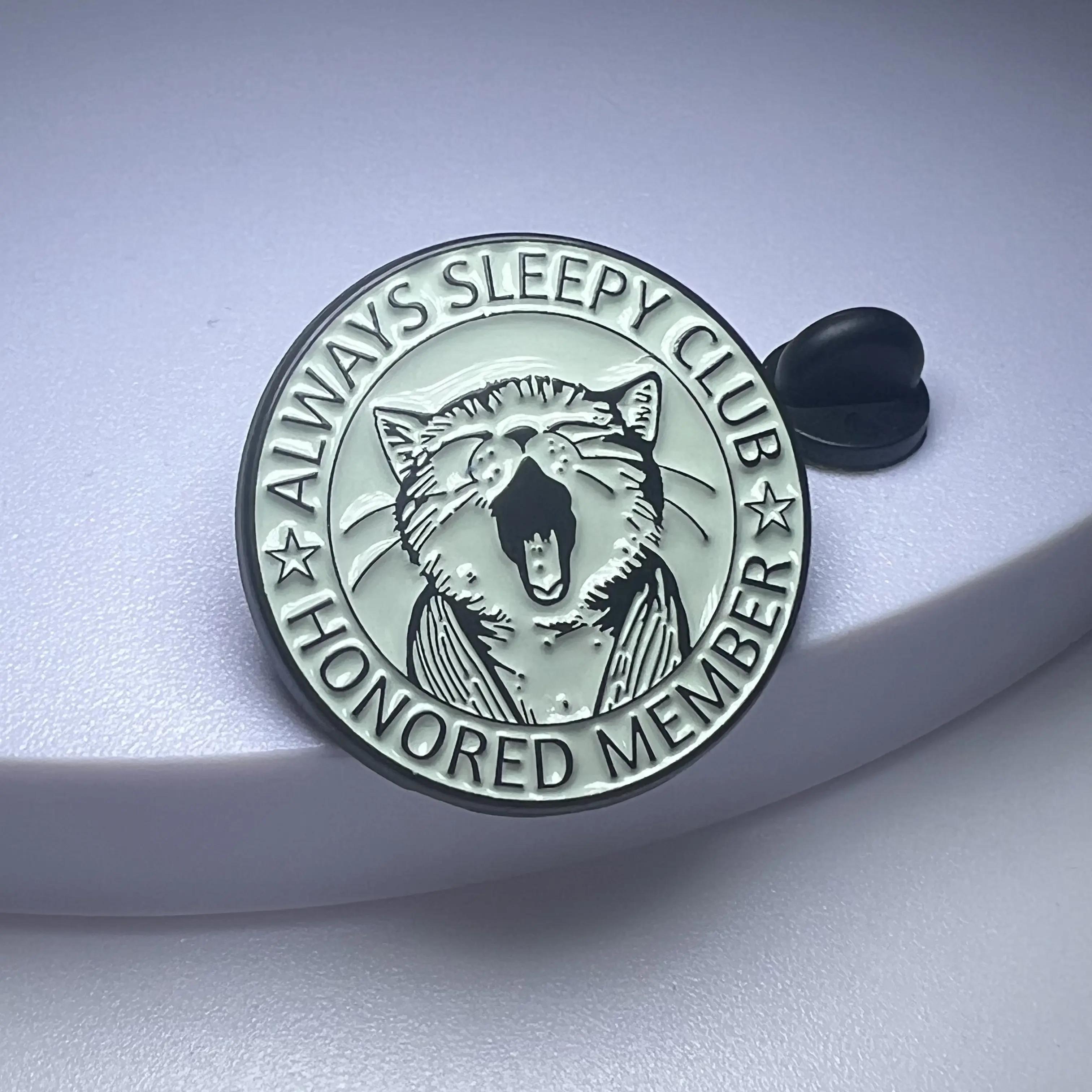Cute Licking "Always Sleepy Cat" Safety Pin Phone Keychain - Mobile Accessory for Everyday Phone & Small Gadget Accents, Animal Phone Ornament, Cell Phone Charms Phonecharms Phonechain