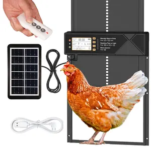 Automatic Chicken Coop Door Solar Powered, LCD Display Automatic Chicken Door with Timer & Light Sensor Mix 4Modes, Aluminum Alloy Chicken Door, Remote Control Solar Chicken Coop Door tiktokshopspringglowup