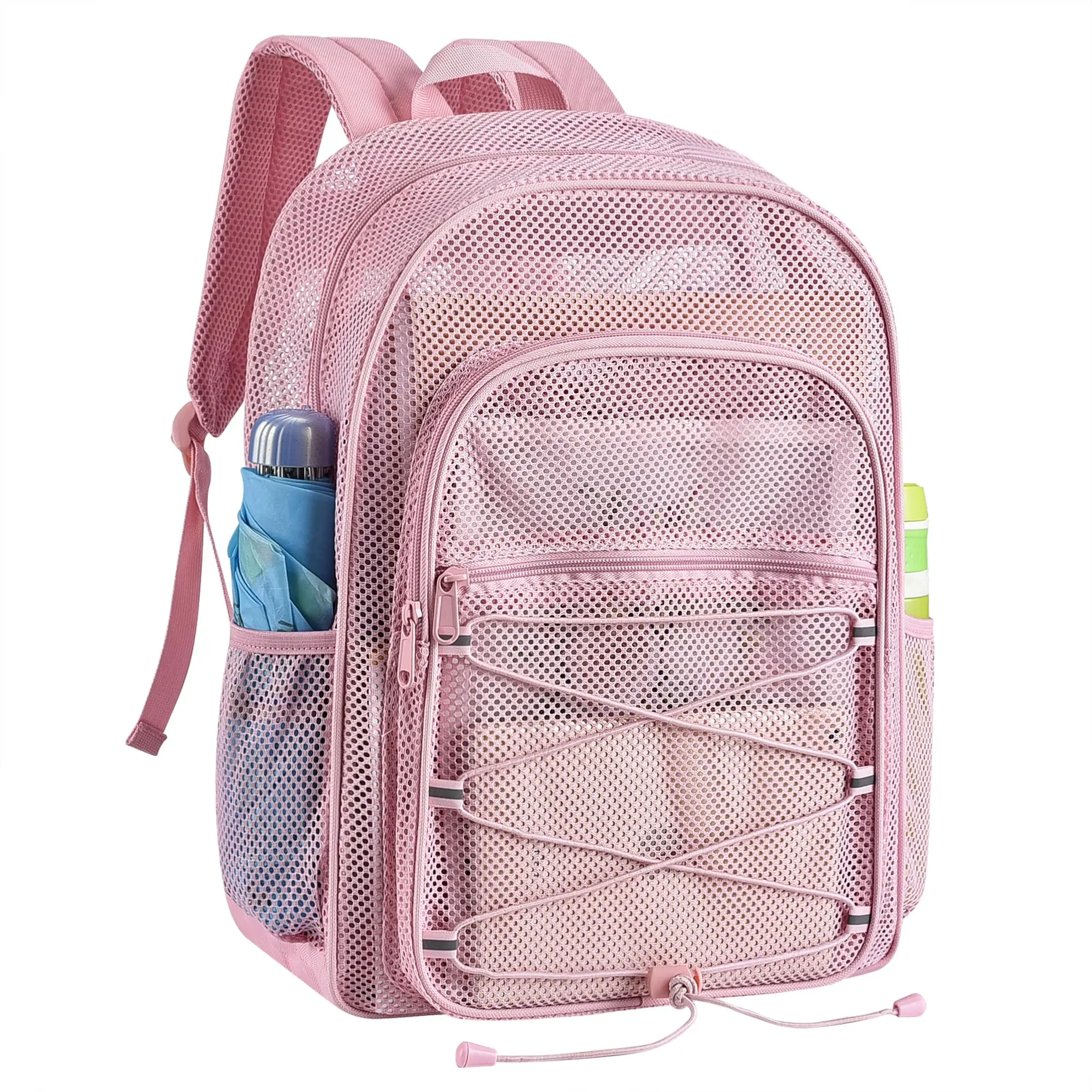 Slumou Kids Backpack, Heavy-Duty See-Through Mesh School Bookbag, Stylish & Functional with 15-Inch Laptop Pocket for Travel, School Backpack Bookbag, Backpacks For School