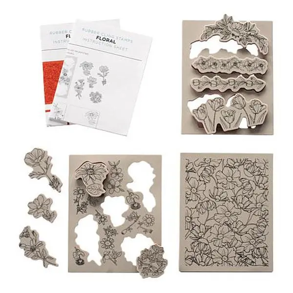 Crafts & Sewing Diamond Press Birthday or Floral Cling Rubber Stamp Kit