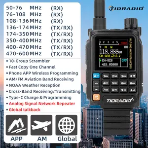 TIDRADIO TD-H3 PLUS Radio Handheld Long Range Walkie Talkie,Wireless Programming Multi-Band Receiving Two-Way Radio,USB-C Programming & Charging,2500mAh Battery,AM/FM Reception,NOAA VOX SCAN